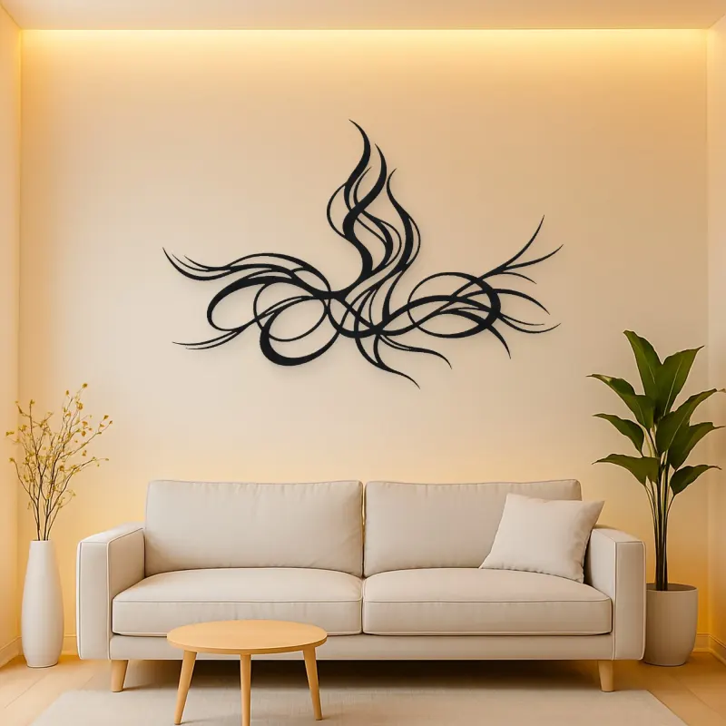 Rising Energy Lines Metal Wall Art | Modern Abstract Metal Decor
