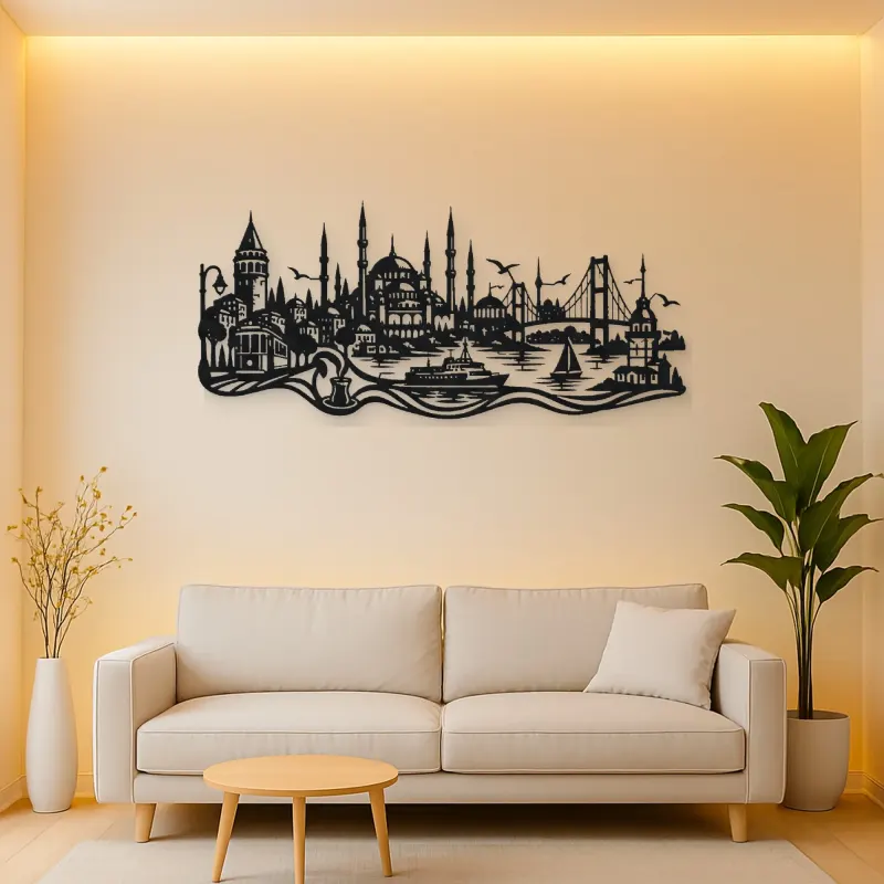 Istanbul Skyline Flow Metal Wall Art | Travel and City Wall Decor