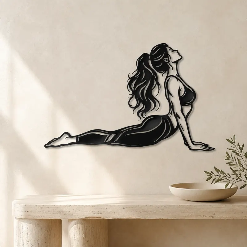 Cobra Pose Flow Metal Wall Art | Movement Silhouette Decor - lifestyle view 3