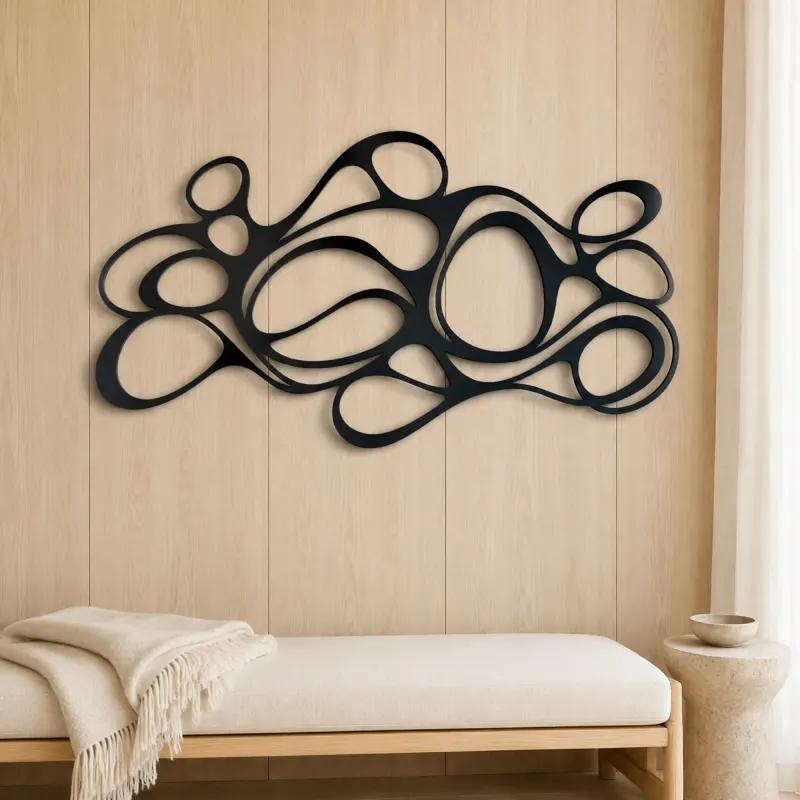 Organic Pebble Rhythm Metal Wall Art | Modern Abstract Metal Decor - lifestyle view 5