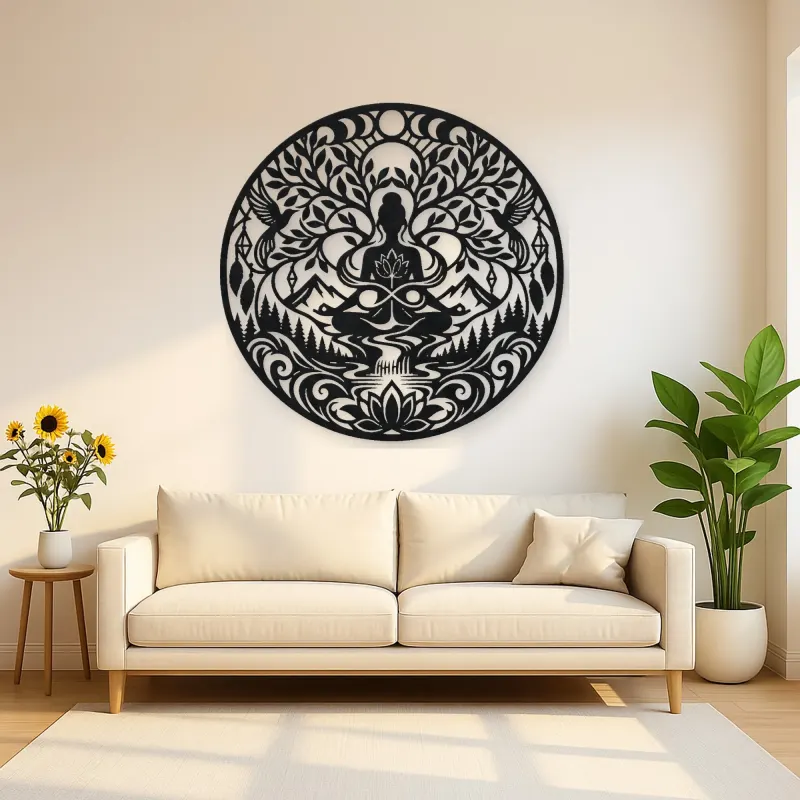 Infinite Peace Flow Metal Wall Art | Spiritual Boho Metal Decor