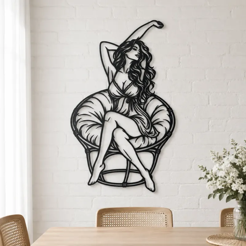 Morning Stretch Metal Wall Art | Movement Silhouette Decor - lifestyle view 4