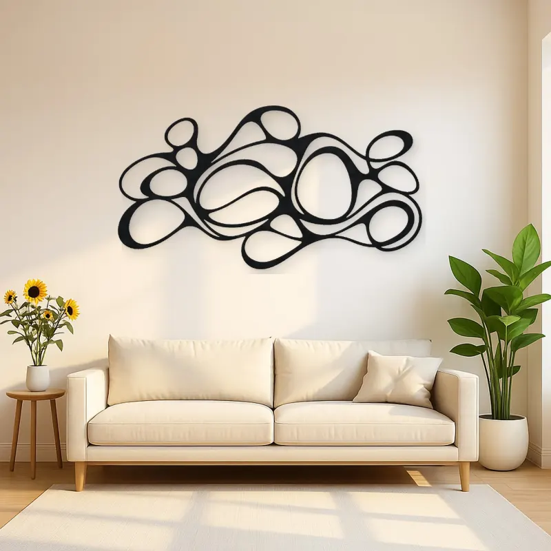 Organic Pebble Rhythm Metal Wall Art | Modern Abstract Metal Decor