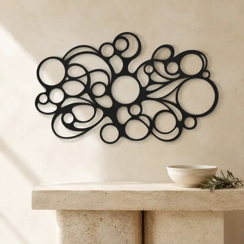 Connected Bubble Field Metal Wall Art | Modern Abstract Metal Decor - lifestyle view 3
