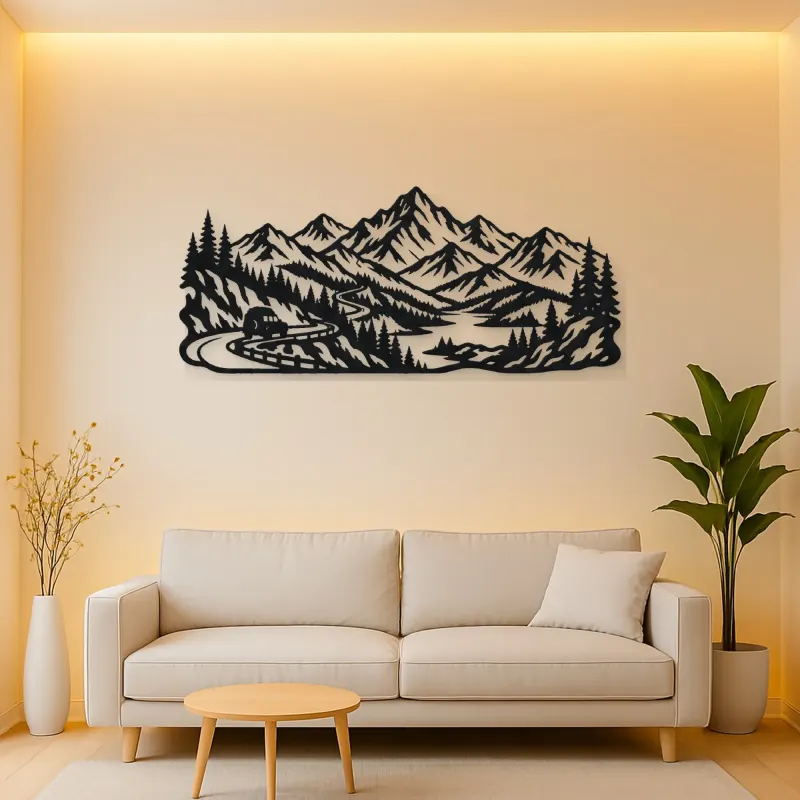 Mountain Road Journey Metal Wall Art | Travel and City Wall Decor