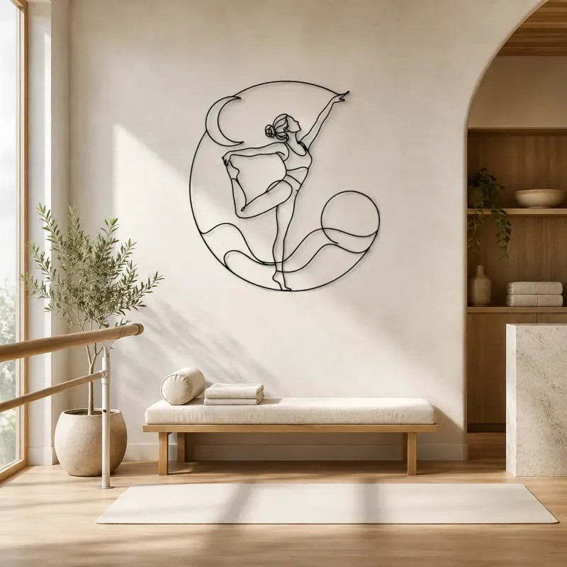 Décoration murale en métal Dancer Pose Grace | Décor mural pour le yoga et la méditation