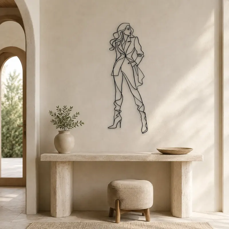 Fashion Boots Pose Metal Wall Art | Fashion Figure Wall Decor - lifestyle view 3