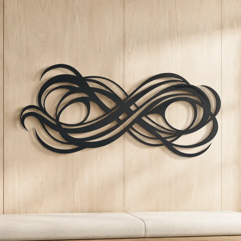 Interwoven Wave Ribbons Metal Wall Art | Modern Abstract Metal Decor - lifestyle view 5