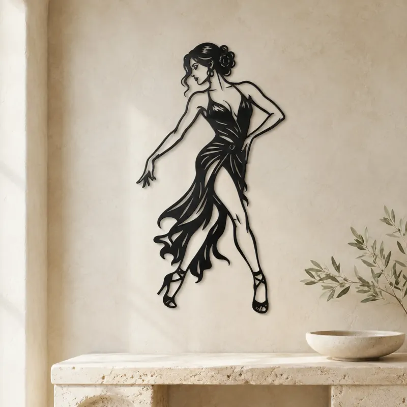 Tango Solo Figure Metal Wall Art | Movement Silhouette Decor - lifestyle view 3