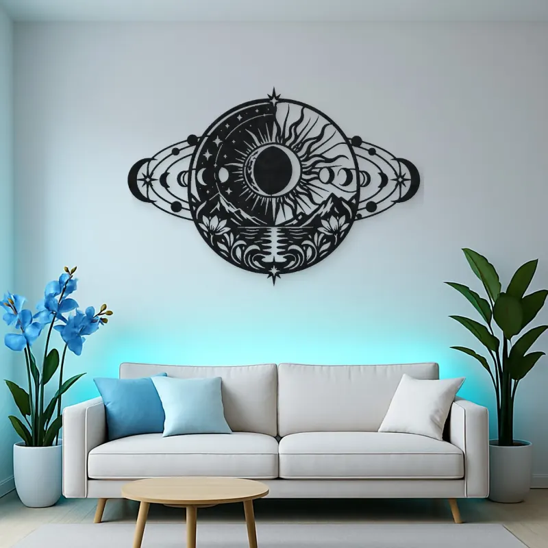Eclipse Harmony Metal Wall Art | Celestial Boho Wall Decor