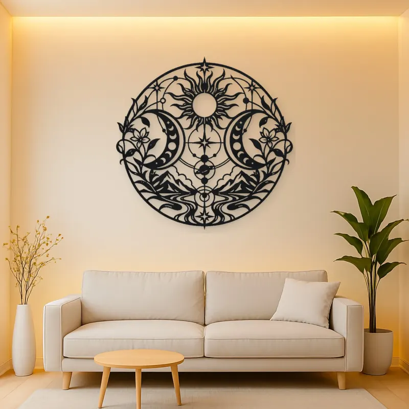 Twin Crescent Balance Metal Wall Art | Modern Abstract Metal Decor