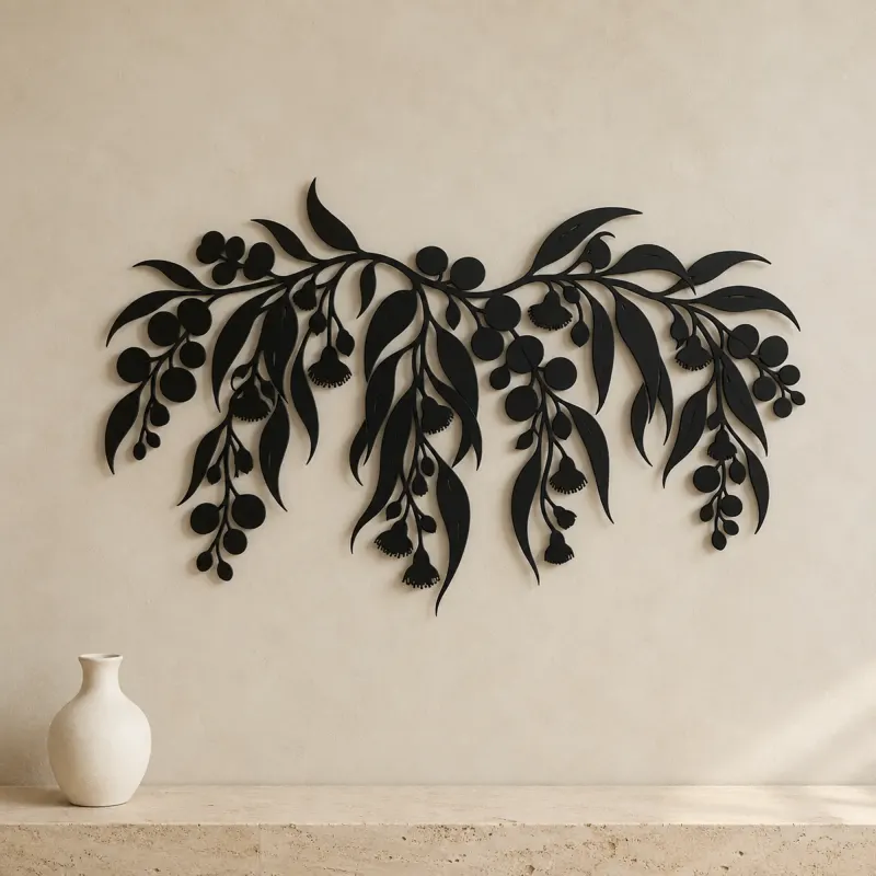 Eucalyptus Cascade Metal Wall Art | Botanical Metal Wall Decor - lifestyle view 3