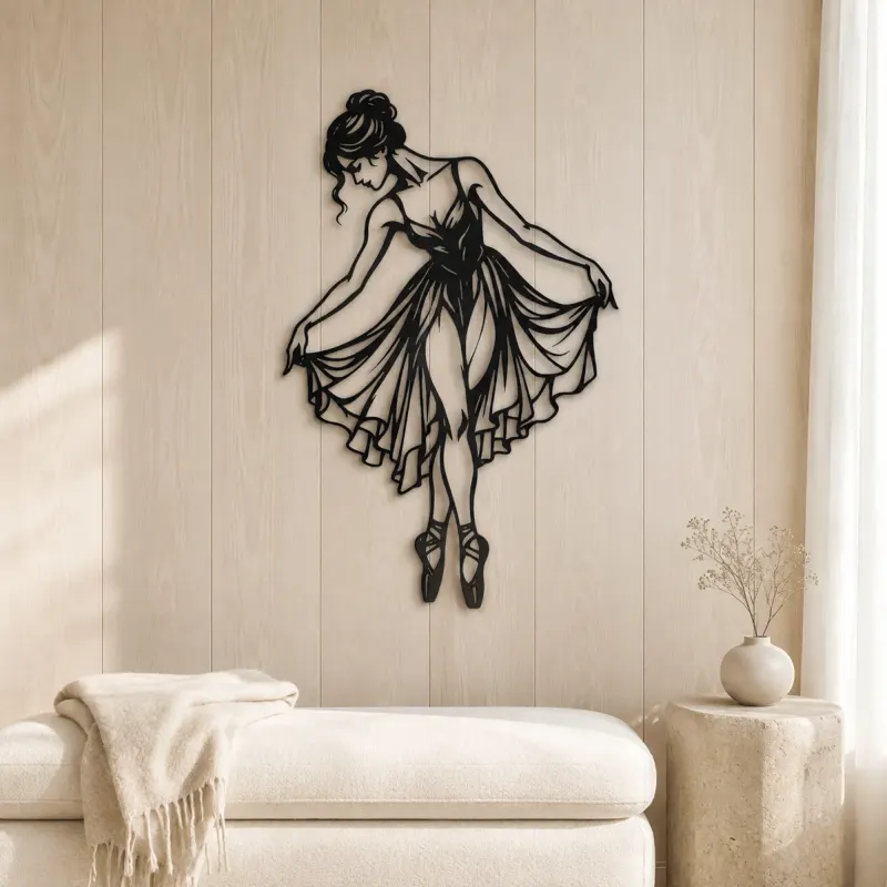 Ballet Reverence Metal Wall Art | Movement Silhouette Decor - lifestyle view 5