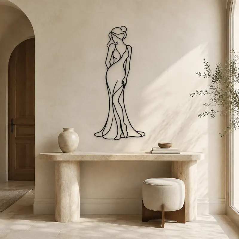 Soft Hip Contrapposto Metal Wall Art | Feminine Figure Wall Decor - lifestyle view 3