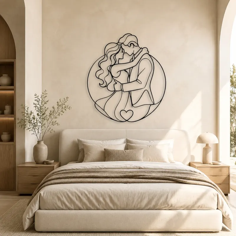 Promise Ring Couple Metal Wall Art | Romantic Couple Decor - lifestyle view 2