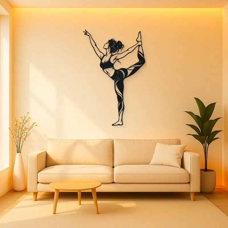 Dancer Pose Metal Wall Art | Movement Silhouette Decor