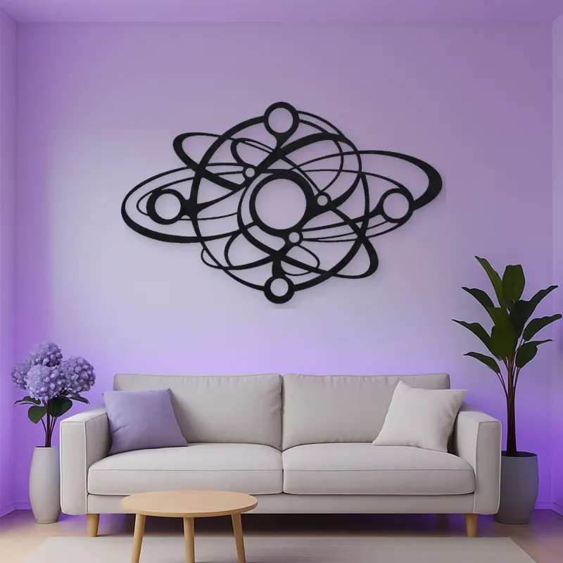 Orbiting Circle Harmony Metal Wall Art | Modern Abstract Metal Decor