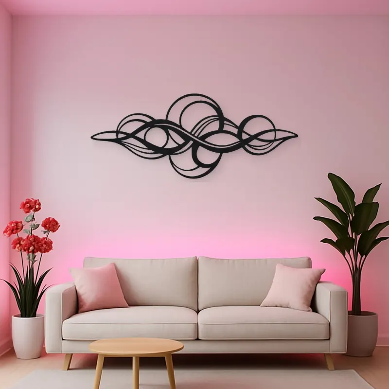 Calm Horizontal Rhythm Metal Wall Art | Modern Abstract Metal Decor