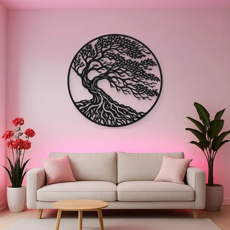 Windblown Tree Metal Wall Art | Botanical Metal Wall Decor