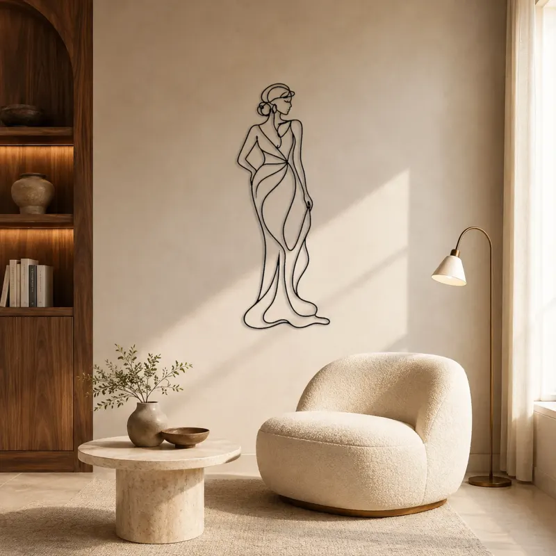 Feminine S Curve Model Metal Wall Art | Fashion Figure Wall Decor - lifestyle view 5