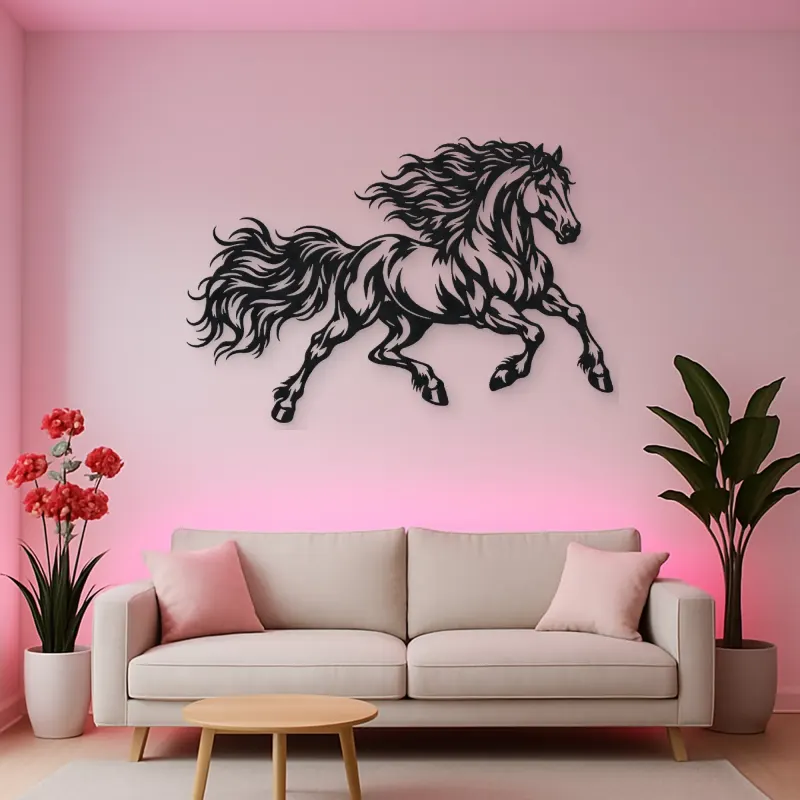 Running Stallion Metal Wall Art | Equestrian Wall Decor