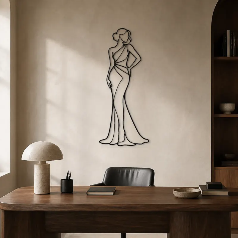 Classic Red Carpet Pose Metal Wall Art | Fashion Figure Wall Decor - lifestyle view 3