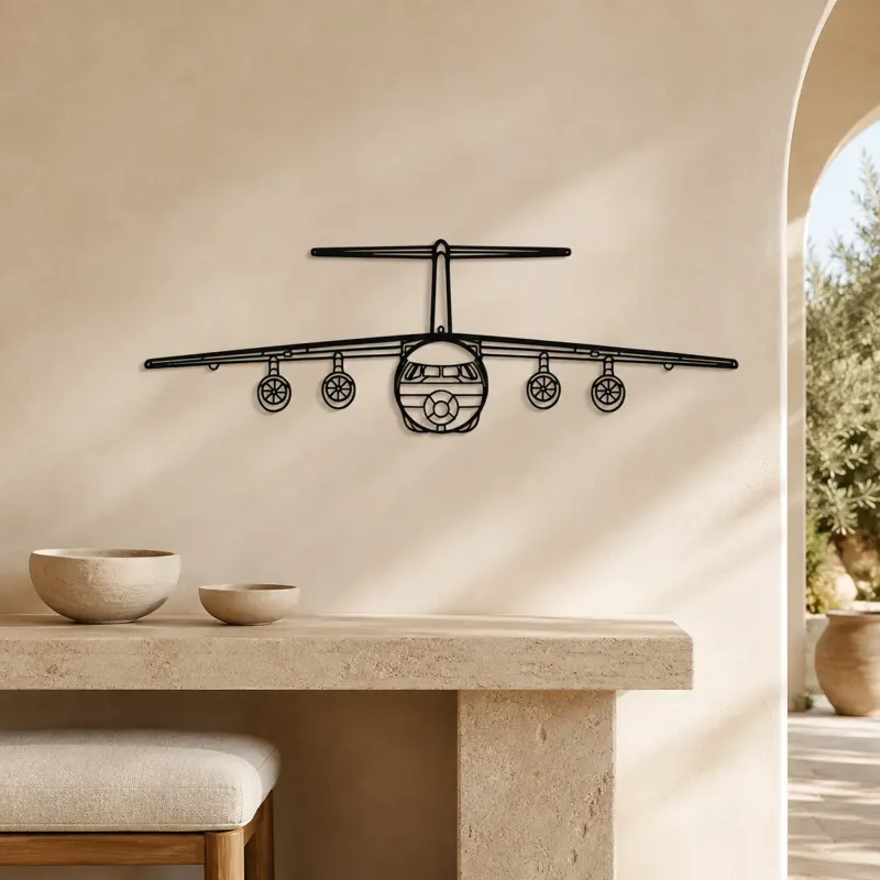 BAe 146 Airplane Silhouette Metal Wall Art, Metal Aircraft Silhouette, Aviation Wall Decor, Aviator Decor - lifestyle view 3