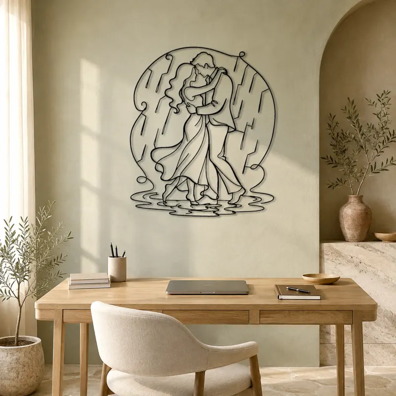Rain Dance Couple Metal Wall Art | Romantic Couple Decor - lifestyle view 4