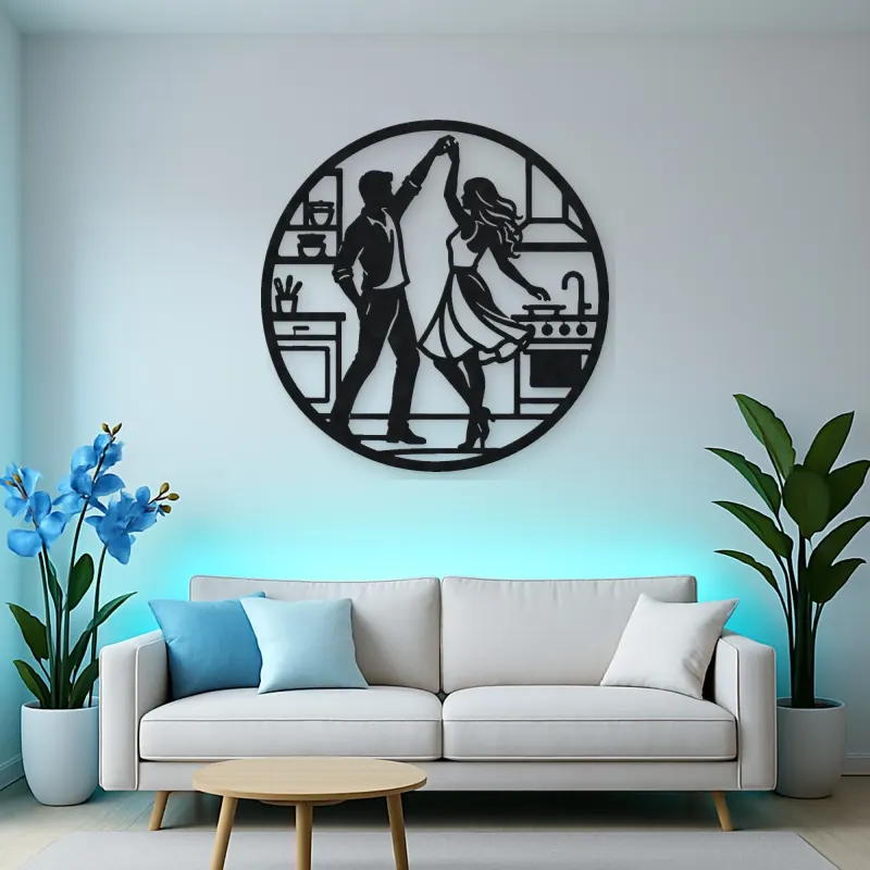Dancing in Kitchen Metal Wall Art | Cozy Home Metal Decor