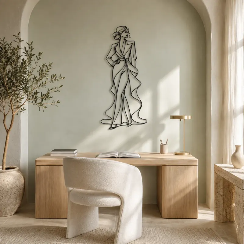 Fluid Fabric Model Metal Wall Art | Fashion Figure Wall Decor - lifestyle view 4