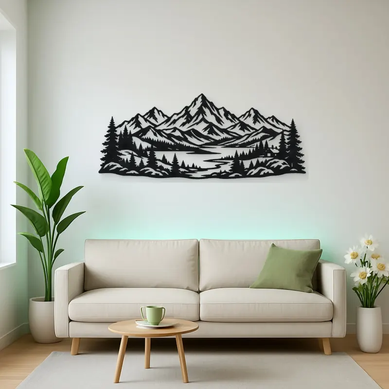 Snowcap Serenity Metal Wall Art | Modern Abstract Metal Decor