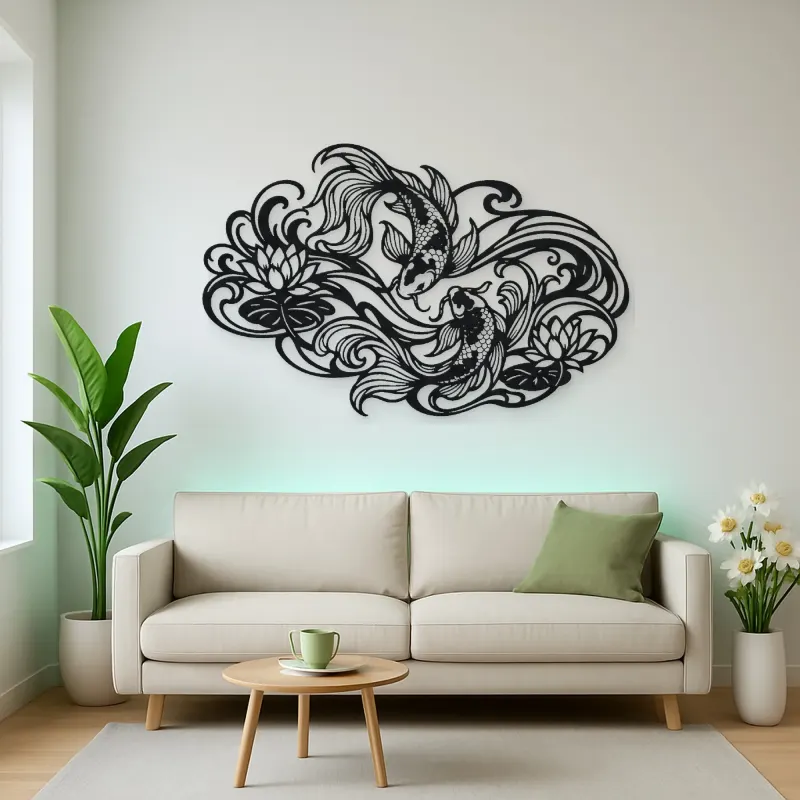 Koi Water Flow Metal Wall Art | Coastal and Nautical Wall Decor