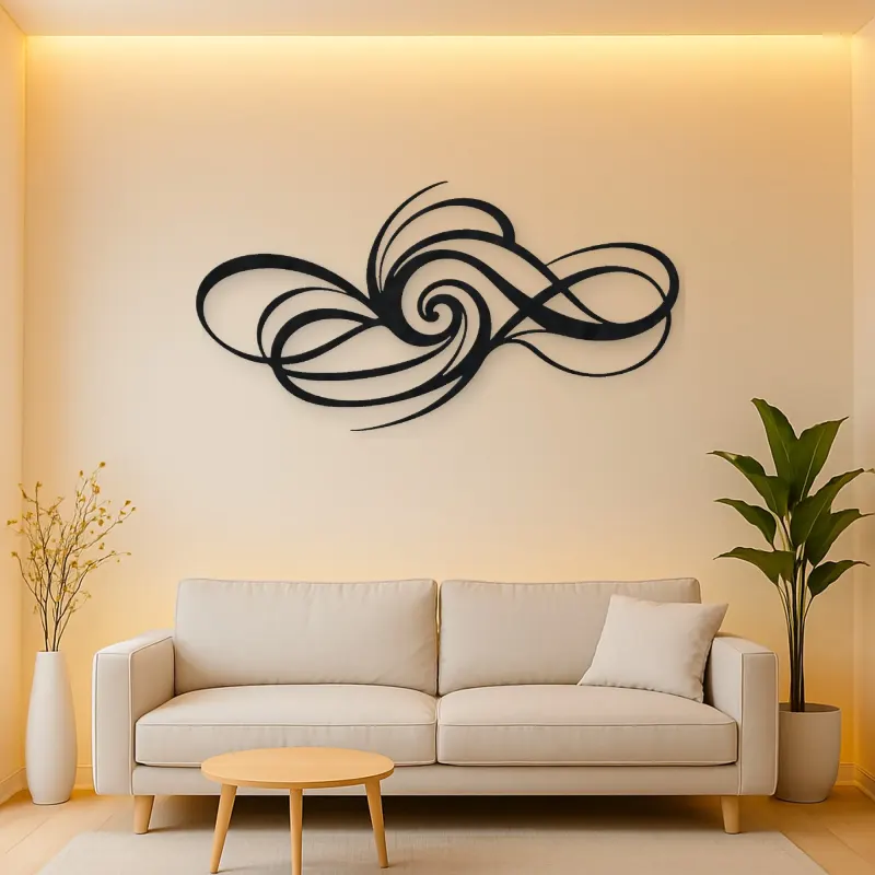 Minimal Spiral Motion Metal Wall Art | Modern Abstract Metal Decor