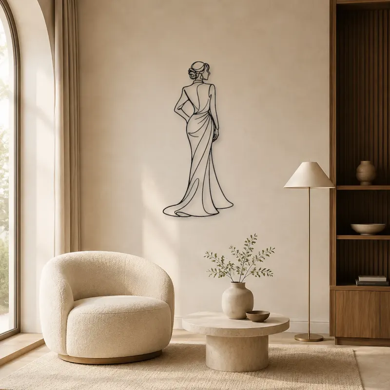 Confident Back Pose Metal Wall Art | Fashion Figure Wall Decor - lifestyle view 5