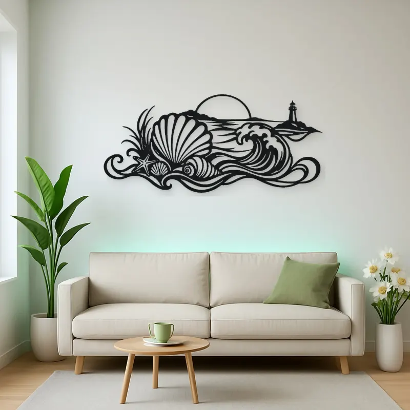Shell and Tide Metal Wall Art | Coastal and Nautical Wall Decor