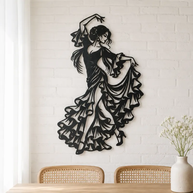 Flamenco Flow Metal Wall Art | Movement Silhouette Decor - lifestyle view 4