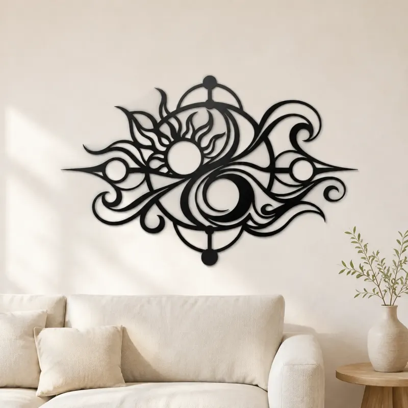 Cartel de metal Equilibrio de Opuestos | Decoración de Metal Abstracta Moderna
