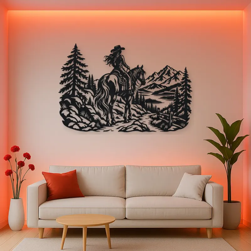 Rider on Trail Metal Wall Art | Equestrian Wall Decor