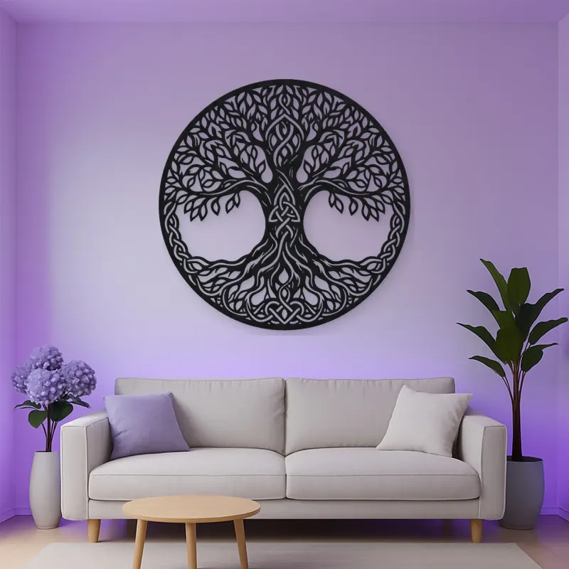 Celtic Roots Tree Metal Wall Art | Botanical Metal Wall Decor