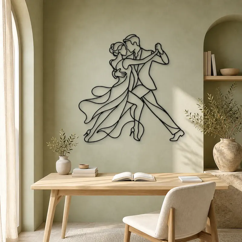Tango Close Embrace Metal Wall Art | Couple Dance Wall Decor - lifestyle view 4