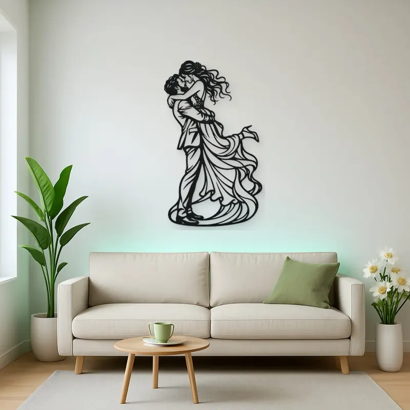 Newlywed Lift Metal Wall Art | Romantic Couple Decor