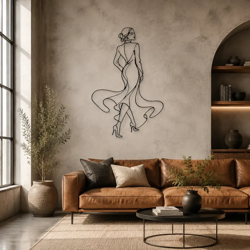 Red Carpet Turn Metal Wall Art | Fashion Figure Wall Decor - lifestyle view 2
