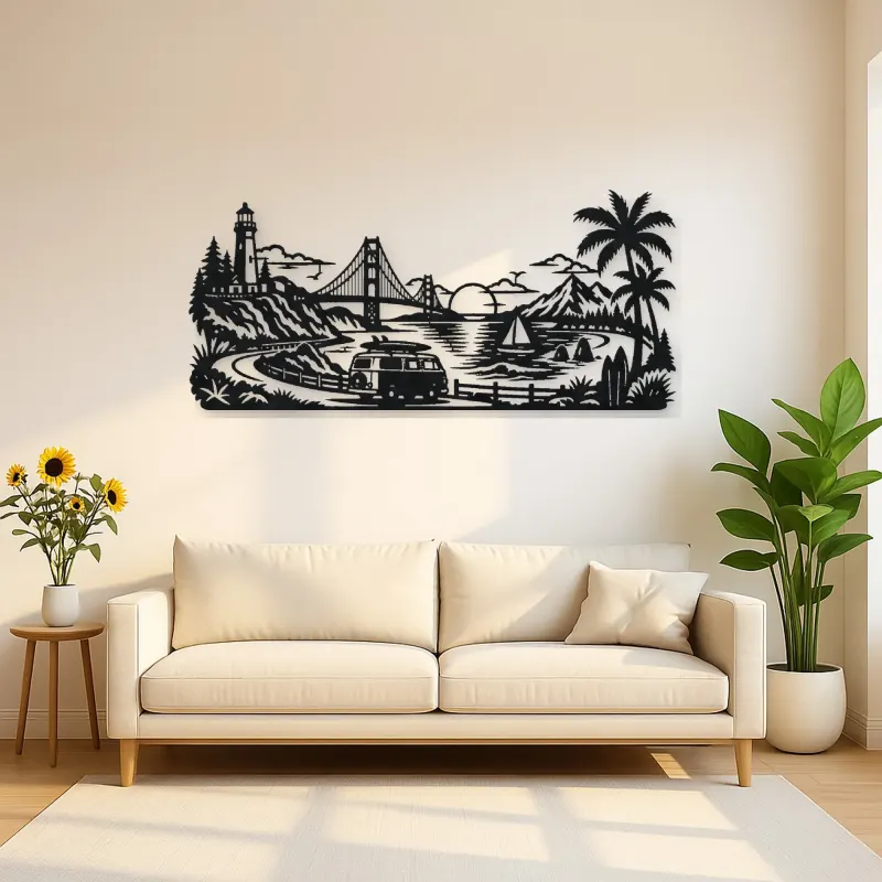 Van Life Coast Metal Wall Art | Travel and City Wall Decor