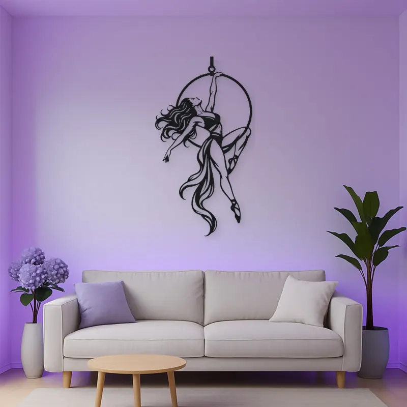 Aerial Hoop Muse Metal Wall Art | Movement Silhouette Decor