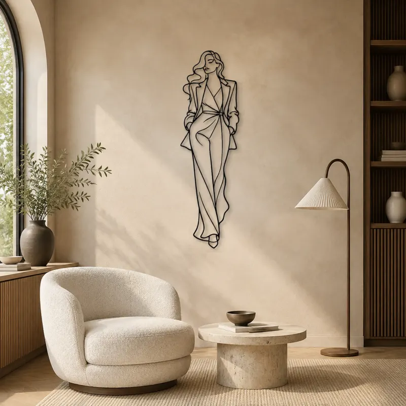 Fashion Frame Woman Metal Wall Art | Fashion Figure Wall Decor - lifestyle view 5
