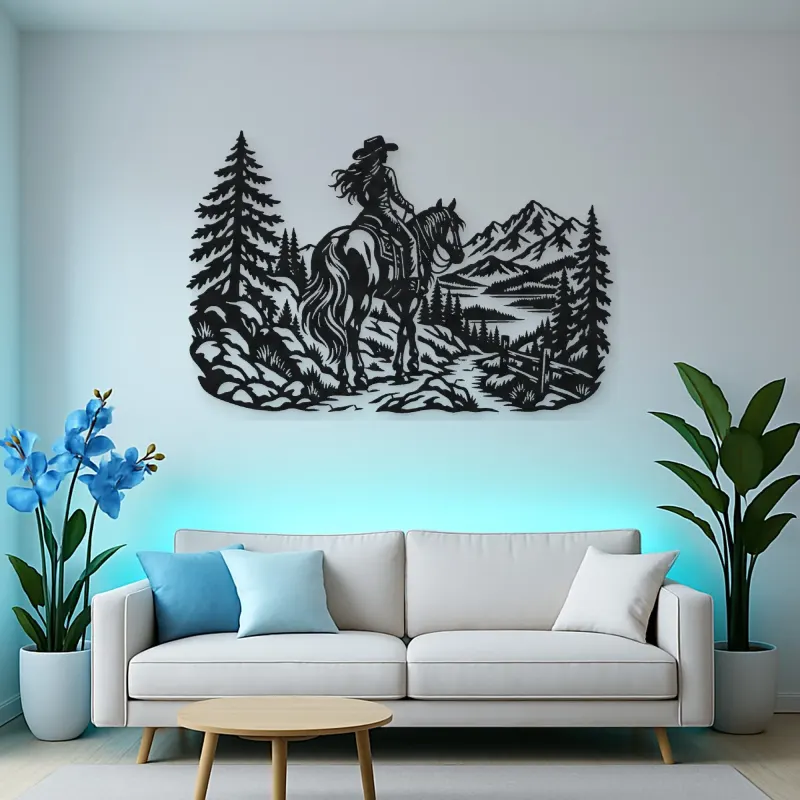 Rider on Trail Metal Wall Art | Equestrian Wall Decor