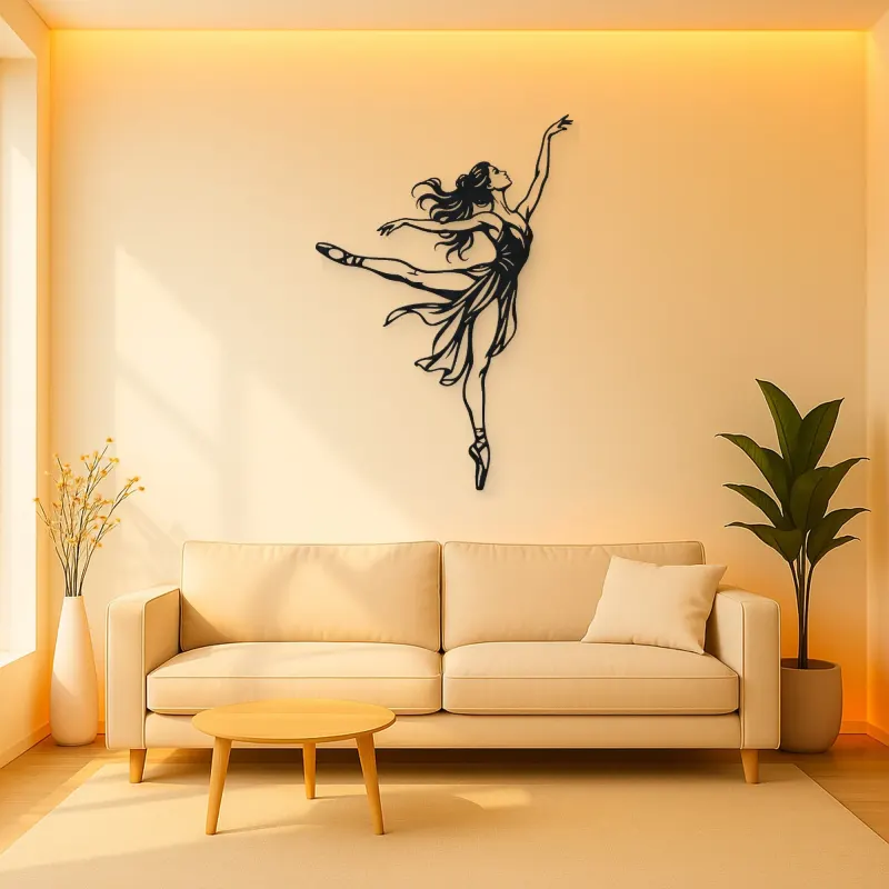 Graceful Arabesque Metal Wall Art | Movement Silhouette Decor