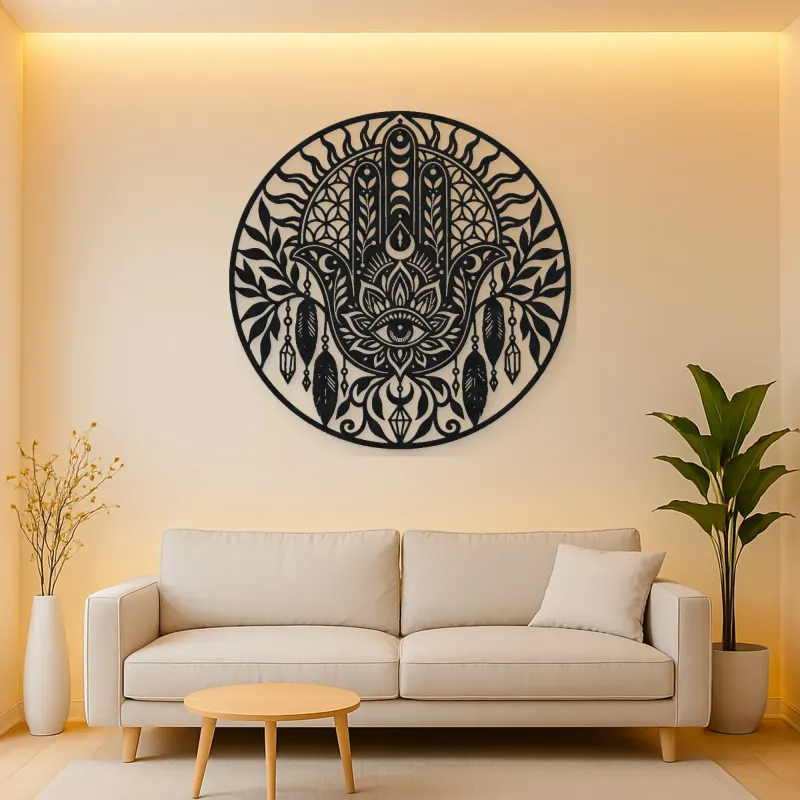 Protection Hand Metal Wall Art | Spiritual Boho Metal Decor
