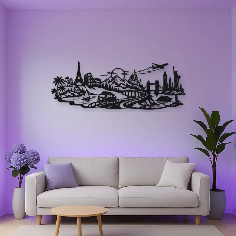 Road Trip Horizon Metal Wall Art | Travel and City Wall Decor