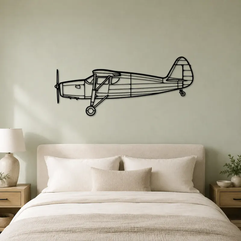 24R Argus III UC61K Airplane Silhouette Metal Wall Art, Metal Aircraft Silhouette, Aviation Wall Decor, Aviator Decor - lifestyle view 2